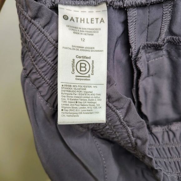 Athleta Dusk Violet Savannah Jogger Pants Sz 12 Elastic Waist 4 Pockets - Picture 4 of 13